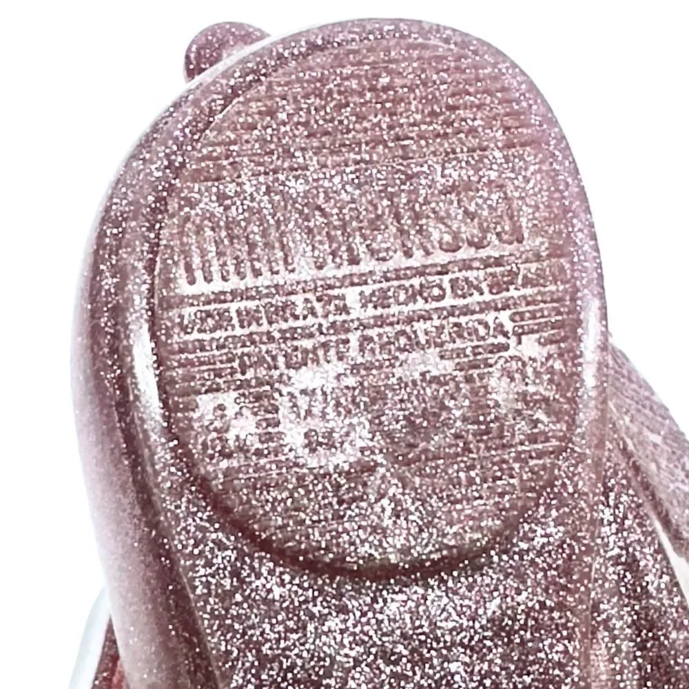 Mini Melissa pink glitter unicorn Mary Jane jelly shoes 6